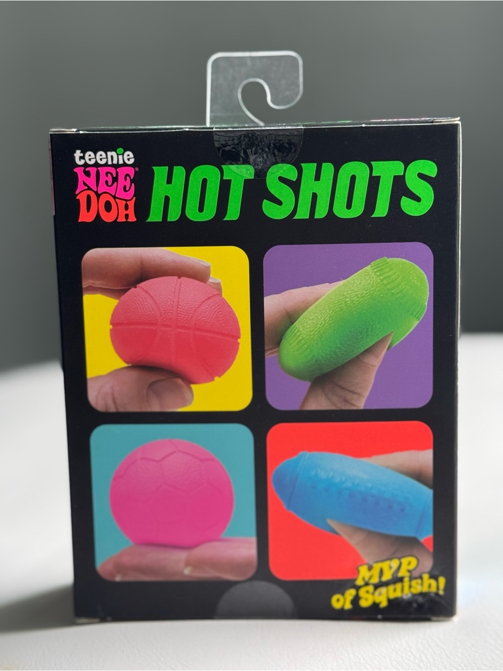 Needoh Hot Shots Teenie 4 pack Squishy Squeezy Fidget Toy Pink Blue Football - Picture 3 of 14